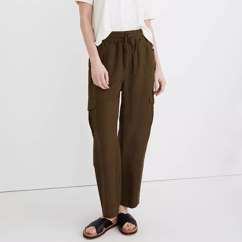 NWT! Madewell Tapered Huston Cargo Pull-On Crop Pants
